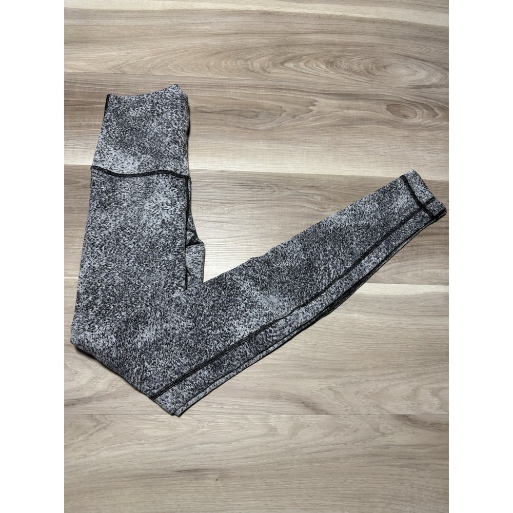 Lululemon Wunder Under Pant Hi-Rise Luon Spray Jacquard White Black Leggings 4